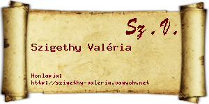 Szigethy Valéria névjegykártya