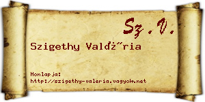 Szigethy Valéria névjegykártya